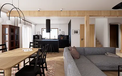 Dom w stylu mid century modern w Gdańsku