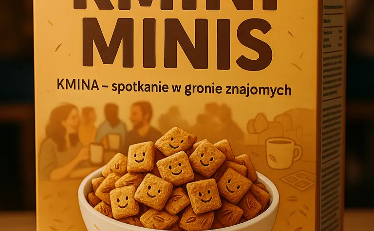 Opakowanie KMINI MINIS z ciasteczkami w misce, art deco