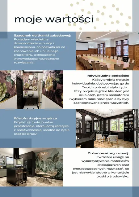 Sala konferencyjna z drewnianym stołem, art deco, vintage, eklektyczny i soft minimalizm.
