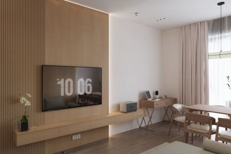 Wnętrze salonu w stylu industrialnym, japandi, minimalistycznym, nowoczesnym i soft minimalizmie.