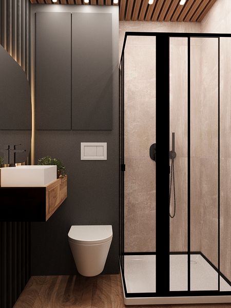 Loftowa mała łazienka 