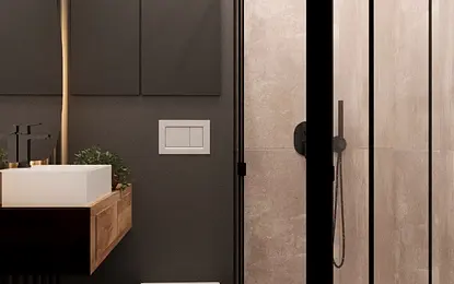 Loftowa mała łazienka 