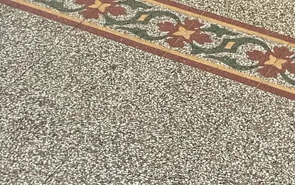 Podłoga z dekoracyjnym wzorem w stylu minimalistycznym, nowoczesnym i vintage.