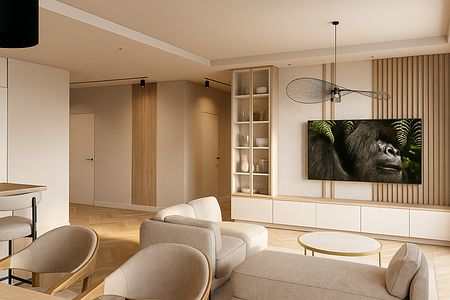 Projekt salonu z kuchnią