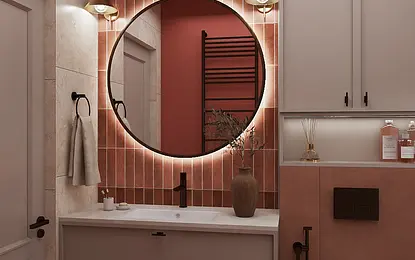 łazienka beż + terakota