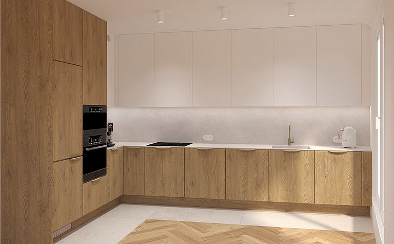 Projekt pojedynczych pomieszczeń w mieszkaniu w Krakowie.