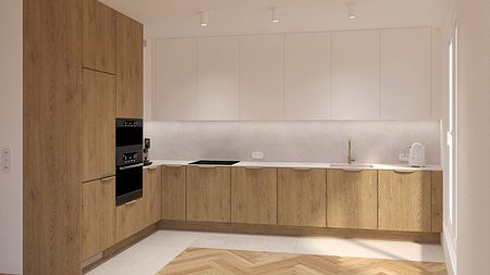 Projekt pojedynczych pomieszczeń w mieszkaniu w Krakowie.