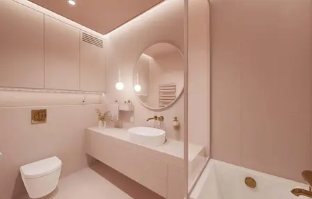 Nowoczesna łazienka w stylu japandi z minimalistycznymi detalami