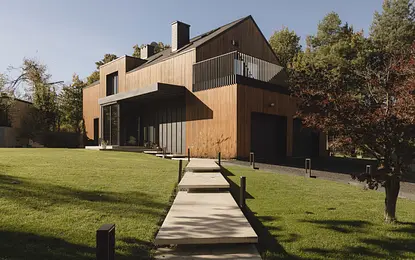 Nowoczesna stodoła (wnętrze, elewacja i ogród)