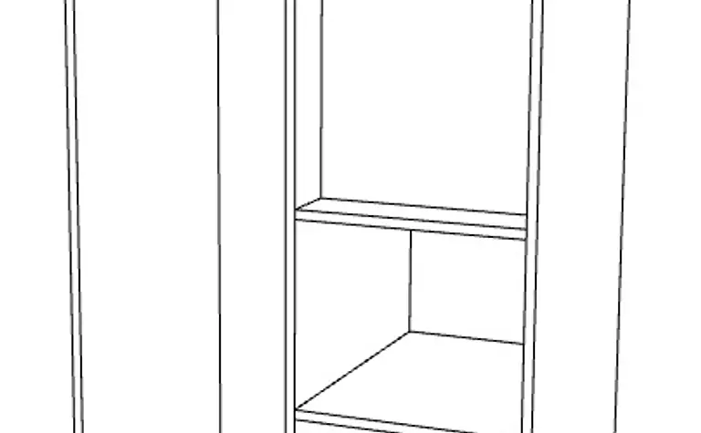 Garderoba w nowoczesnym stylu z białymi drzwiami i półkami