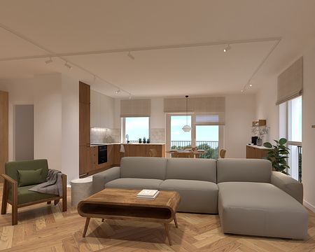 Projekt kompleksowy mieszkania z piętrem na Warszawskim Bemowie.