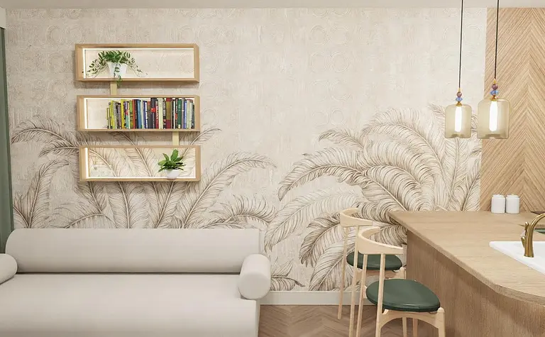 Kuchnia w stylu eklektycznym z nowoczesnymi meblami i soft minimalizmem