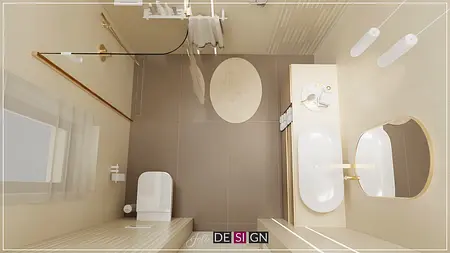 Wnętrze łazienki w stylu boho i eklektycznym z nowoczesnymi detalami.