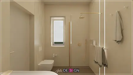 Wnętrze łazienki z boho i nowoczesnymi elementami.