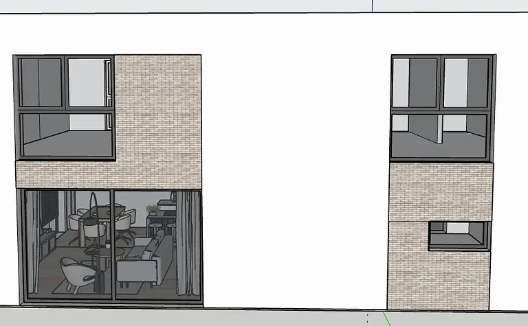 Wnętrze w stylu japandi i minimalistycznym z jadalnią i salonem, nowoczesne meble.