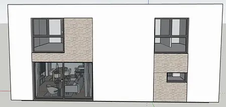 Wnętrze w stylu japandi i minimalistycznym z jadalnią i salonem, nowoczesne meble.