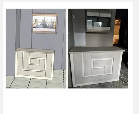 Minimalistyczne wnętrze z szafką i oknem, nowoczesny design.