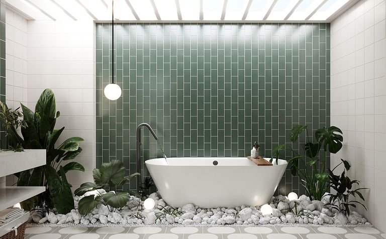 Łazienka wśród zieleni