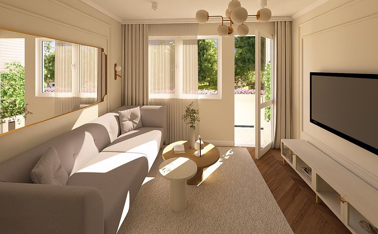 Dwupokojowe mieszkanie dla kobiety