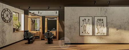 Wnętrze salonu z elementami eklektycznymi, industrialnymi i minimalistycznymi.