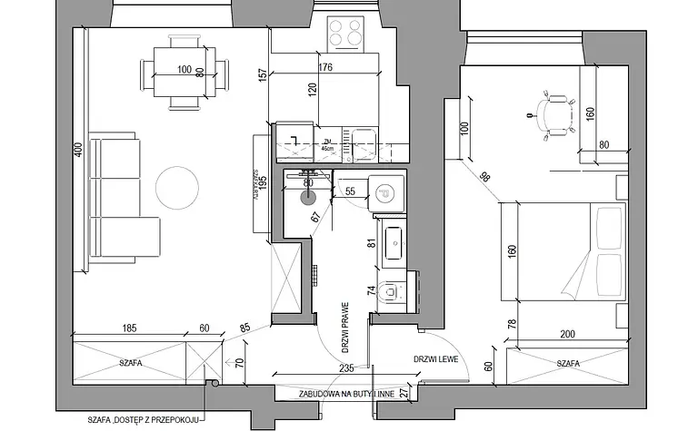 Wnętrze salonu w stylu dopamine decor, eklektycznym, japandi i nowoczesnym z beżowymi elementami.