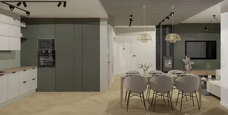 Wnętrze kuchni w stylu japandi, minimalistycznym, nowoczesnym i soft minimalizmie.