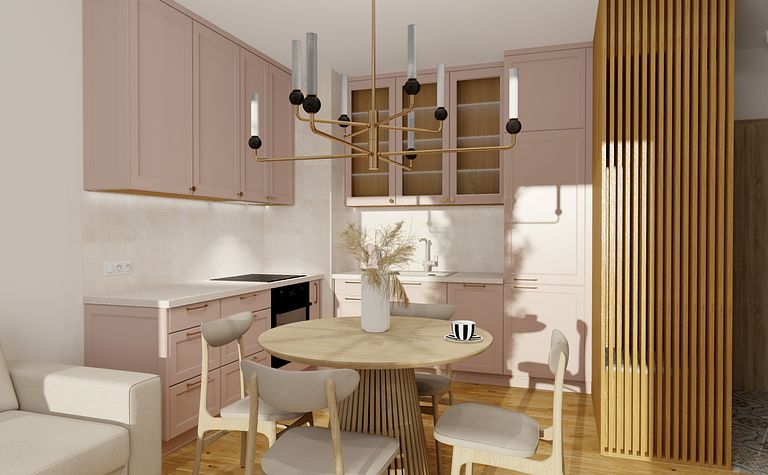 projekt kuchni salonu 