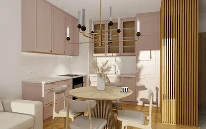 projekt kuchni salonu 