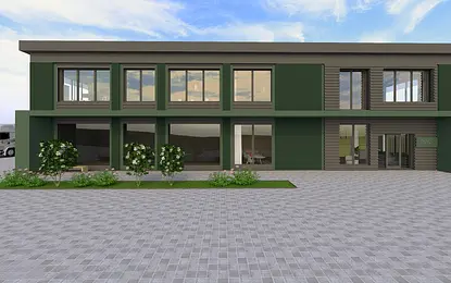 Biura pracownicze w firmie produkcyjnej