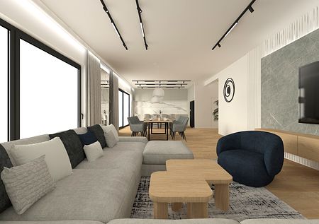 Projekt aranżacji wnętrza domu jednorodzinnego w Warszawie