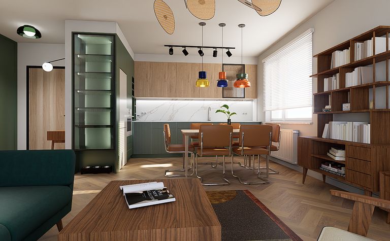 Mieszkanie w stylu mic century modern w Gdyni