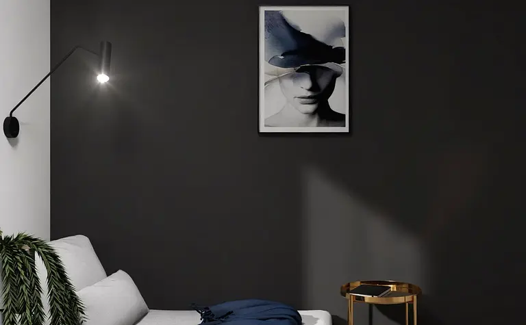 Wnętrze salonu w stylu glamour, industrialnym, minimalistycznym i nowoczesnym z szarością i bielą.