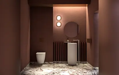 Burgundowa łazienka