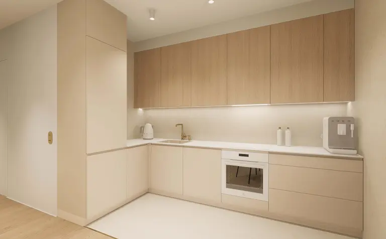 Nowoczesna kuchnia japandi z minimalistycznym designem i quiet luxury.