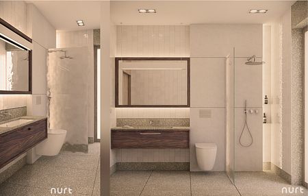 Łazienka "deszcz na betonie"