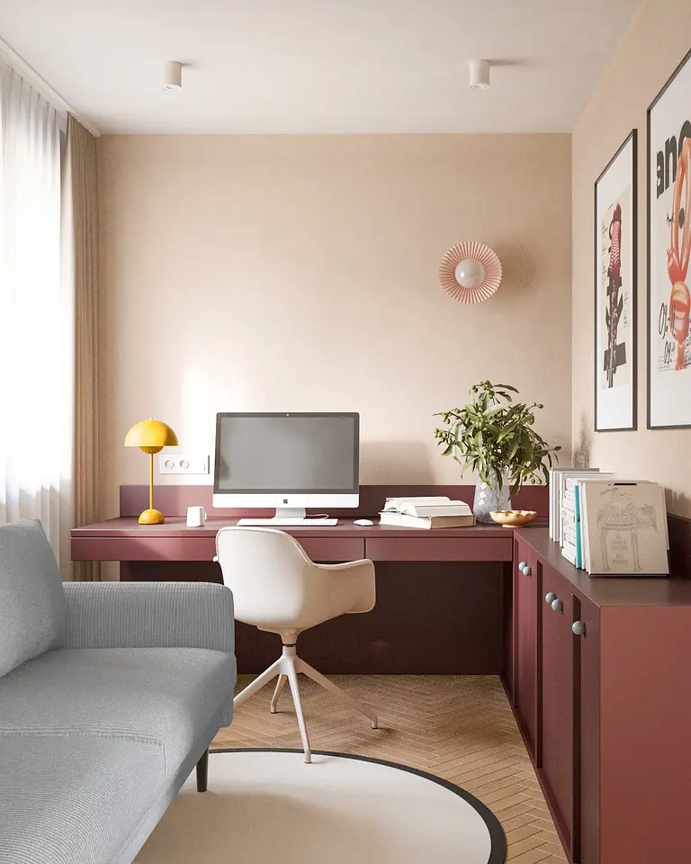 Wnętrze gabinetu w stylu retro modern