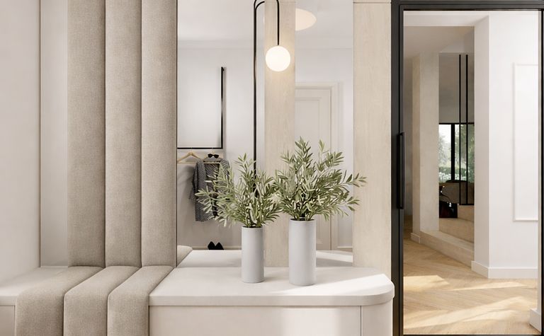 Nowoczesny salon i łazienka