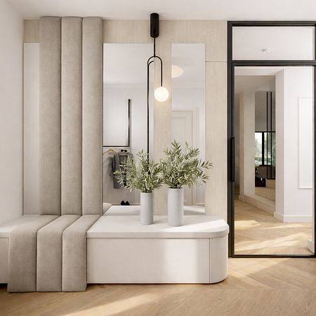 Nowoczesny salon i łazienka