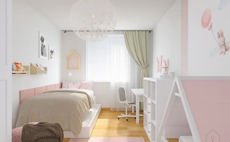 Pokój dziecięcy w stylu minimalistycznym, nowoczesnym, skandynawskim i tradycyjnym z różowymi elementami.