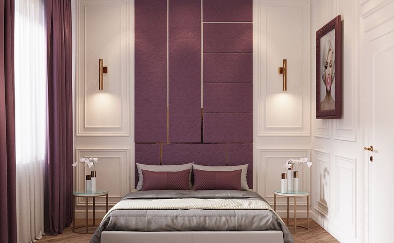 Sypialnia z nutą fioletu