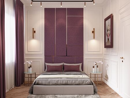 Sypialnia z nutą fioletu