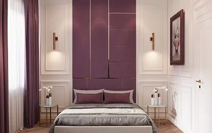 Sypialnia z nutą fioletu