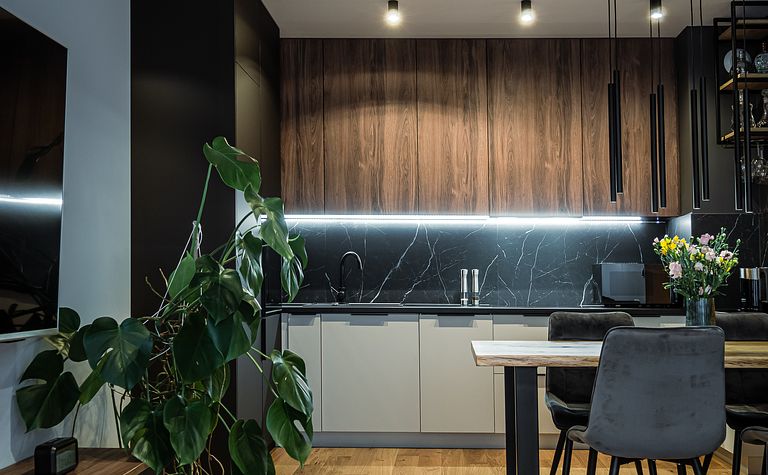 Ciemna paleta, przejrzysty plan