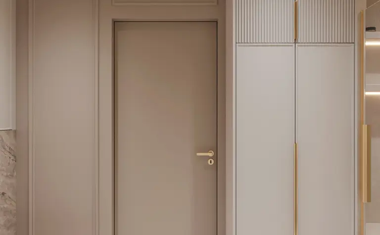 Nowoczesna łazienka z beżowym wykończeniem, minimaluxe i soft minimalizm.