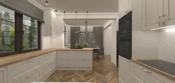 Kuchnia w stylu rustykalnym z drewnianymi meblami i tradycyjnymi detalami.
