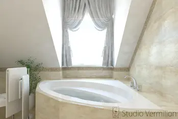 Nowoczesna łazienka w stylu glamour i tradycyjnym z wanną