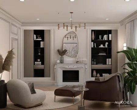 Nowoczesny salon z minimalistycznym wystrojem, meblami w stylu quiet luxury i elementami soft minimalizmu.