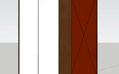 Garderoba z białymi meblami i drewnianymi detalami we współczesnym stylu.
