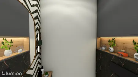 Nowoczesne wnętrze z boho akcentami, roślinami i drewnem