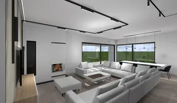 Wnętrze salonu w stylach: dopamine decor, industrialny, japandi, minimalistyczny.